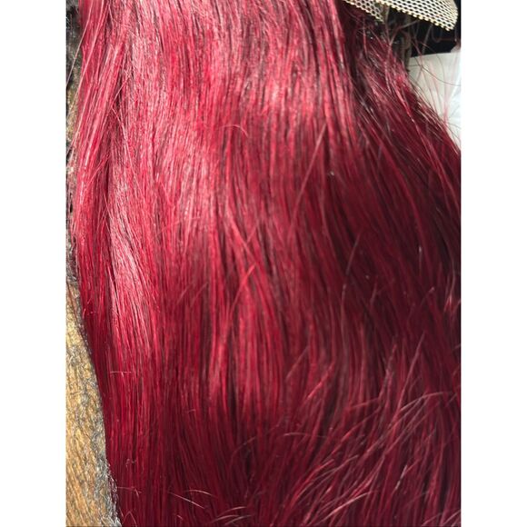 99j Burgundy Lace Front Wig remi Human Hair 22” 13x4 Body Wave Frontal Pre Pluck - Picture 8 of 11